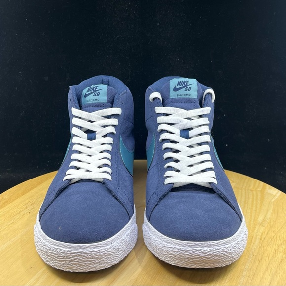 NIKE SB ZOOM BLAZER MID MIDNIGHT NAVY/NOISE AQUA SIZE MEN'S 11.5 [FD0731-400] - Picture 9 of 10